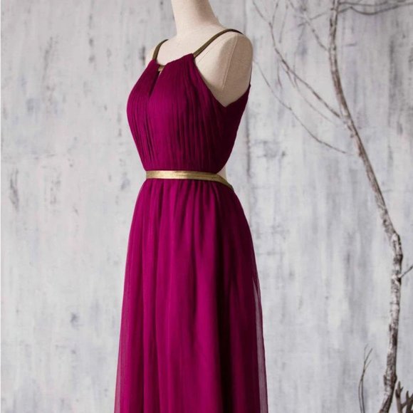 NWT A-line formal floor length chiffon dress - Picture 2 of 4